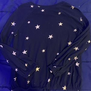 A blue long sleeve shirt